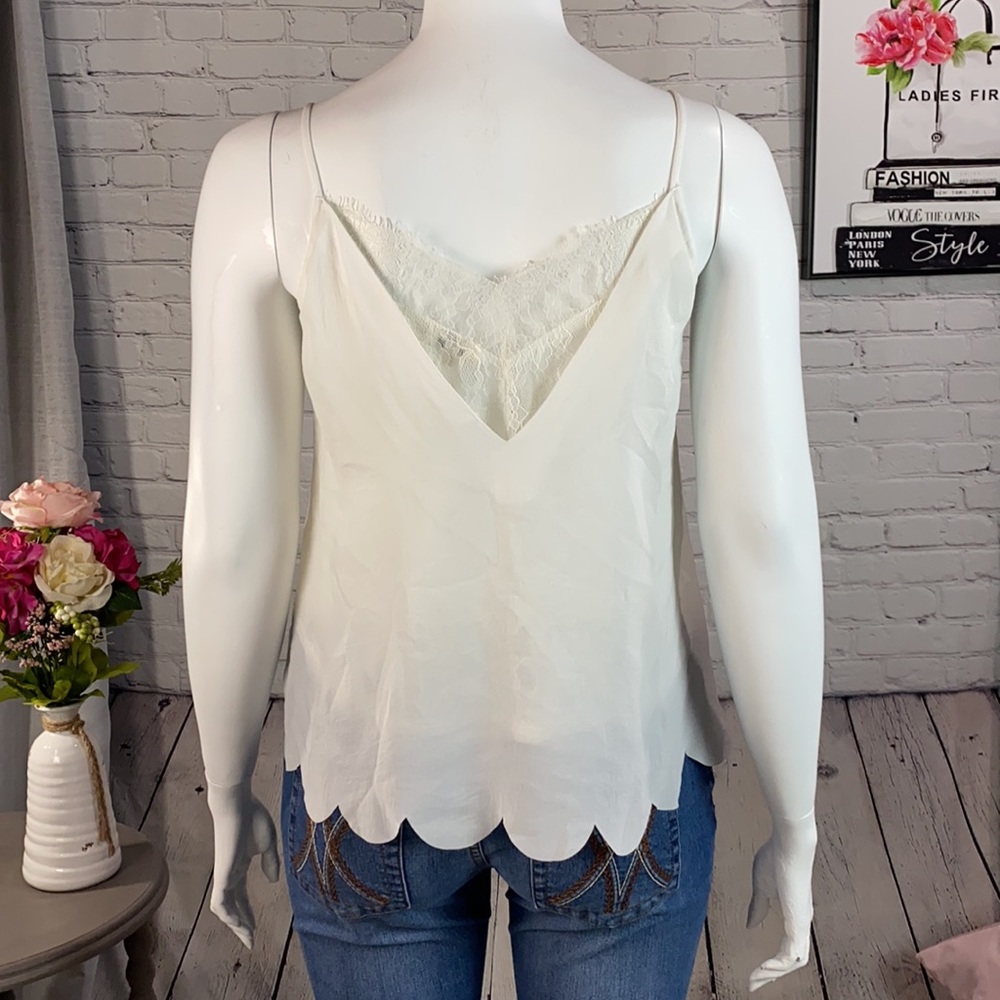 umgee Off-White W/Lace Tank Top Size: Large - Picture 6 of 16